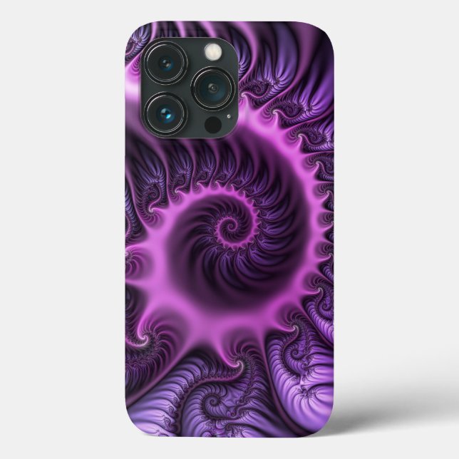 Coques Case-Mate iPhone Vivid Cool Abstrait rose violet Fractal Art Spiral (Verso)