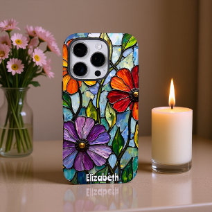 Coque iPhone 16 Pro Vivid Verre Tiré Floral Mosaïque