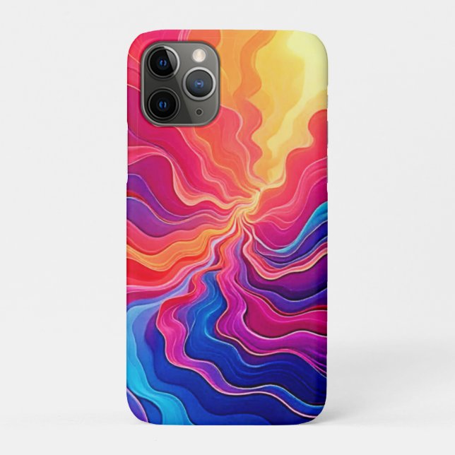 Coques Case-Mate iPhone Vivid Waves: Abstract Neon Energy Flow Art (Dos)
