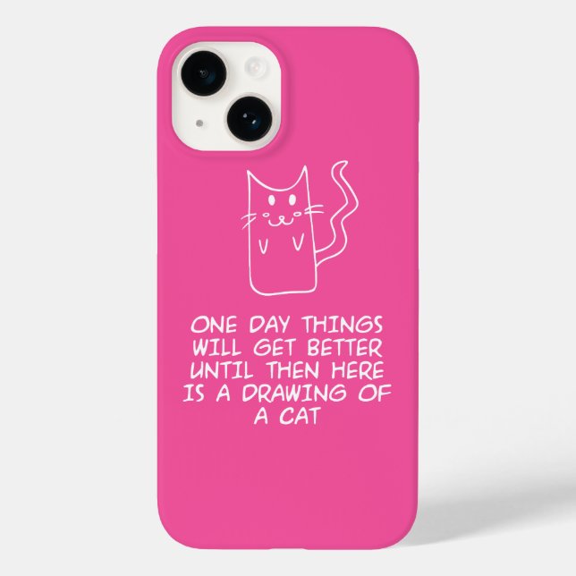 Coques Case-Mate iPhone Voici le dessin d'un chat (Verso)