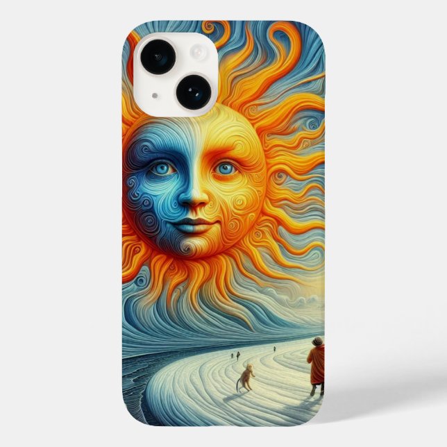 Coques Case-Mate iPhone Voici Le Soleil - AI Art Print (Verso)