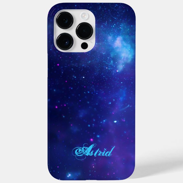Coques Case-Mate iPhone Voie lactée céleste personnalisée bleu aqua (Verso)