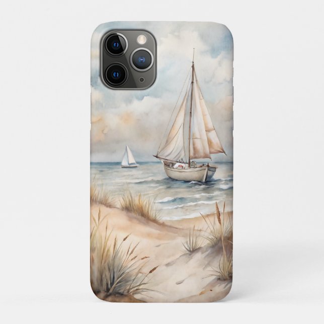Coques Case-Mate iPhone Voile côtière aquarelle paisible (Dos)