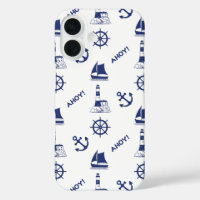 Voile Motif illustratif Marine Bleu+Blanc