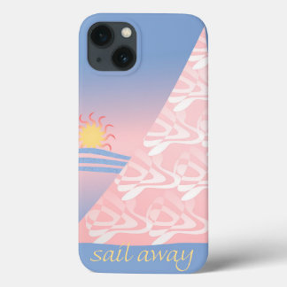 iPhone 13 Case Voilier rose et bleu