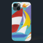 Etui iPhone 13 Voiliers Abstraits vintages colorés dans l'eau<br><div class="desc">C'est une image vintage d'un groupe de voiliers abstraits colorés et lumineux naviguant dans un lac. Voir mon magasin Art by MAR pour apparier les produits avec ce design.</div>