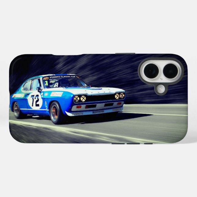 Coques Case-Mate iPhone Voiture Blue Racing (Verso (horizontal))