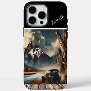Coque iPhone 16 Pro Max Voiture Classique Au Bord De La Rivière De La Mont