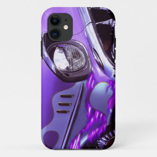 Coque iPhone 11 Voiture classique : Chevrolet avec capot en flamme