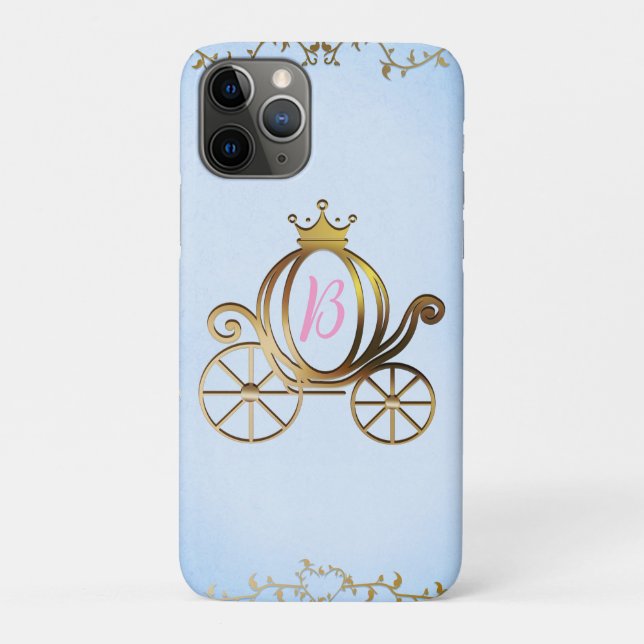Coques Case-Mate iPhone Voiture de princesse dorée livre de contes bleu pe (Dos)