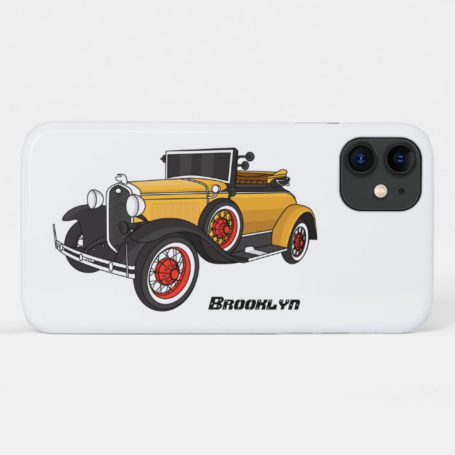 Coques Case-Mate iPhone Voiture jaune classique 1931 (Dos (Horizontal))