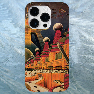 Coque Pour Pour iPhone 14 Pro Max Voiture volant vintage de science fiction futurist