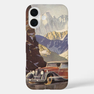 Coque Pour iPhone 16 Voitures anciennes sur une route de montagne en hi