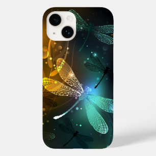 Coque Case-Mate iPhone Vol de libellule verte lumineuse