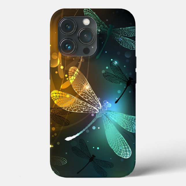 Coques Case-Mate iPhone Vol de libellule verte lumineuse (Verso)