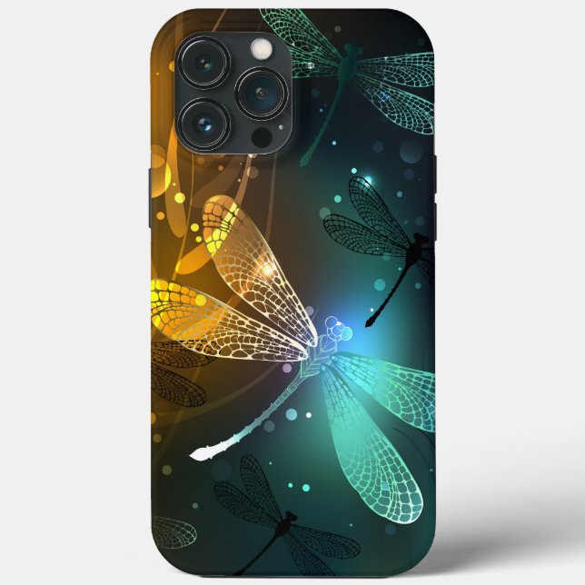 Coques Case-Mate iPhone Vol de libellule verte lumineuse (Verso)