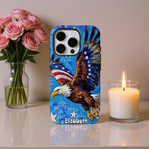 Coque iPhone 16 Pro Vol patriotique, ciel étoilé