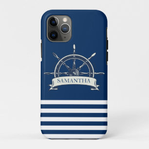 Case-Mate iPhone Case Volant de bateau nautique, rayures bleu marine