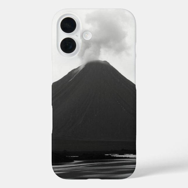 Coques Case-Mate iPhone Volcan en éruption noir et blanc (Verso)