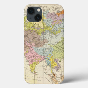 iPhone 13 Case Volkerkarte von Asien - carte de l'Asie