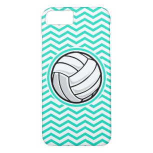 Coque Case-Mate Pour iPhone Volley-ball ; Aqua Green Chevron