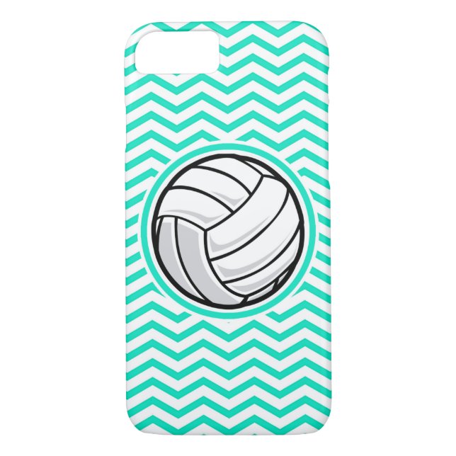 Coques Case-Mate iPhone Volley-ball ; Aqua Green Chevron (Dos)