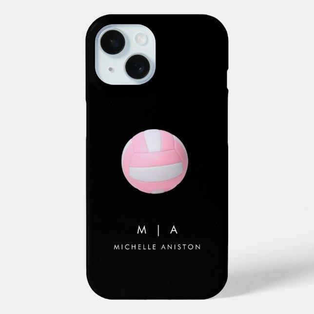 Coques Case-Mate iPhone Volley-ball rose personnalisé (Verso)