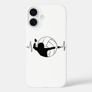 Coque Pour iPhone 16 Volley-ball - Volleyball Lecteur Heartbeat