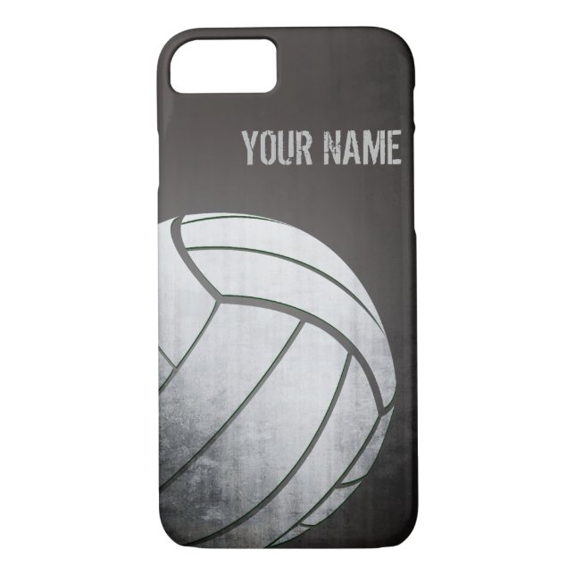 Coques Case-Mate iPhone volleyball avec la nuance grunge de noir d'effet (Dos)