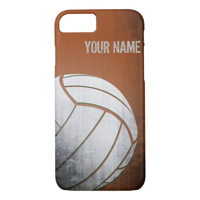 Coques Case-Mate iPhone Volleyball avec la nuance grunge d'orange d'effet (Dos)