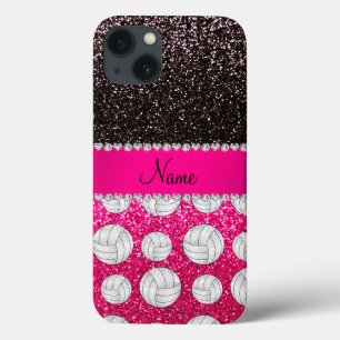 iPhone 13 Coque Volleyballs au néon noirs nommés de parties
