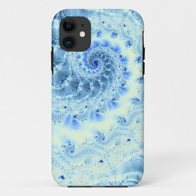 Coques Case-Mate iPhone Vortex fractal bleu (Dos)