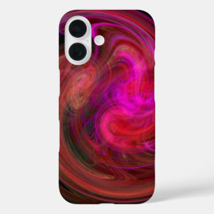 Coque Pour iPhone 16 VORTEX LÉGER / Abstrait rose fuchsia