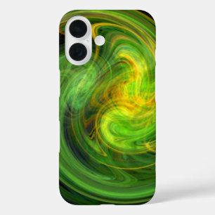 Coques iPhone 16 VORTEX LUMINEUX, vert vif