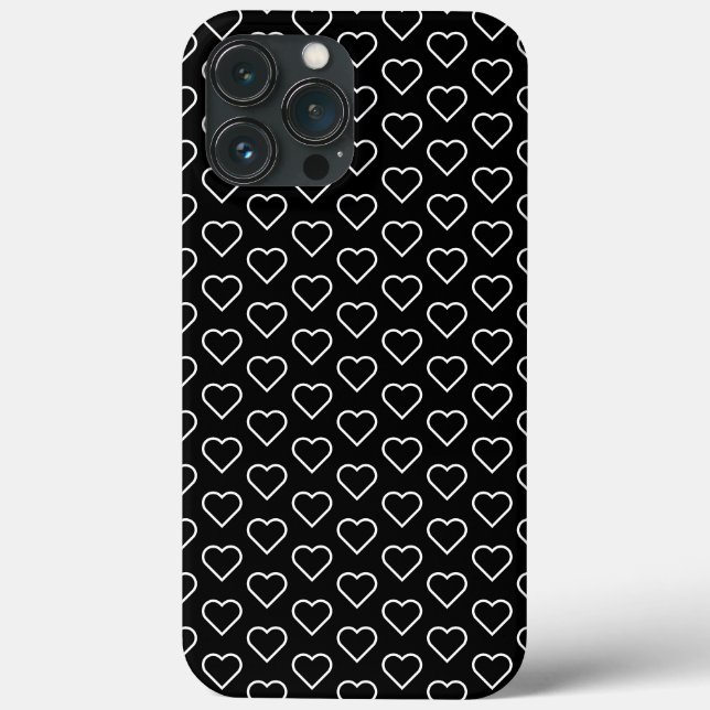 Coques Case-Mate iPhone Vos couleurs Coeurs - Noir Blanc (Verso)