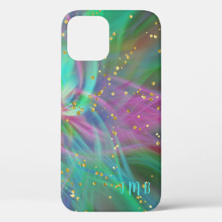 Case-Mate iPhone Case Vos initiales Abstrait Colours Parties scintillant