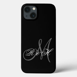 COQUE Case-Mate iPhone VOS INITIALES MONOGRAMMES   SIMPLE BLACK GRAY