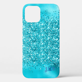 Case-Mate iPhone Case Vos initiales Parties scintillant turquoise