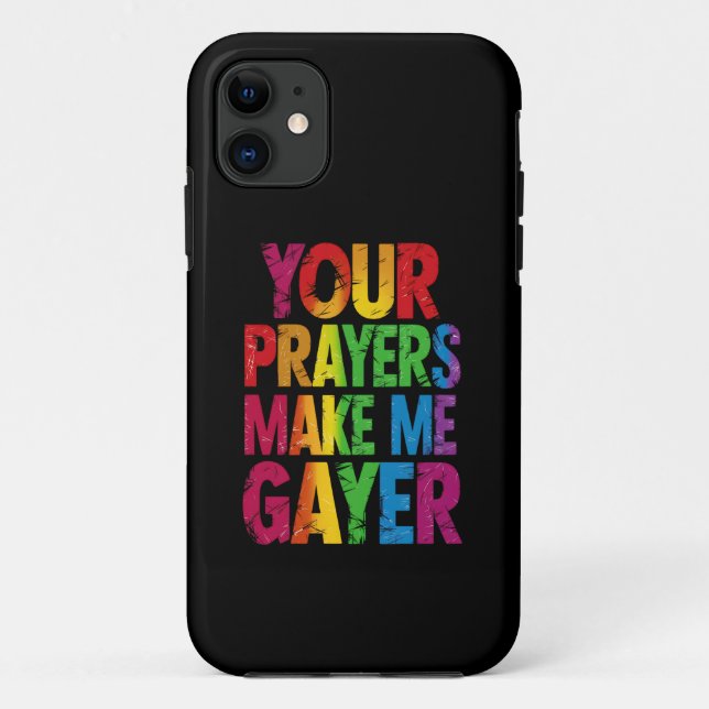 Coques Case-Mate iPhone Vos prières me rendent plus gai Drapeau de la fier (Dos)