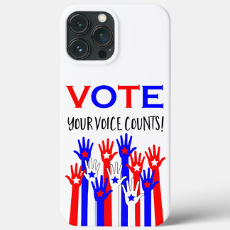 Case-Mate iPhone Case Votez ! Ta voix compte ! Des mains patriotiques