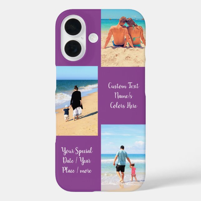 Coques Case-Mate iPhone Votre boîtier photo Collage iPhone Nom de texte pe (Verso)