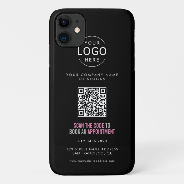 Coques Case-Mate iPhone Votre Carte de visite de logo avec code QR (Dos)