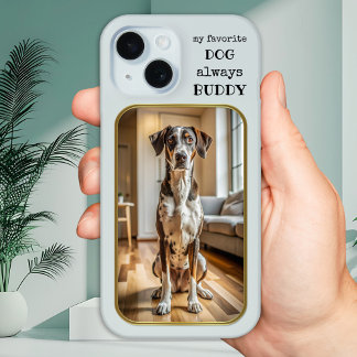 Coque Case-Mate iPhone Votre Chien préféré Photo Chic Gold Blue