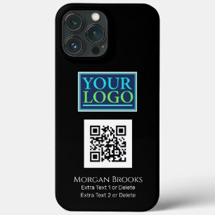 Case-Mate iPhone Case Votre logo/Art/Photo, Code QR, Nom/Info sur Black 