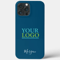 Votre logo/Art/Photo, Nom Script blanc, Ocean Blue