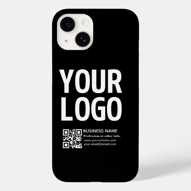 Coques Case-Mate iPhone Votre logo avec code QR et texte modifiables  (Verso)