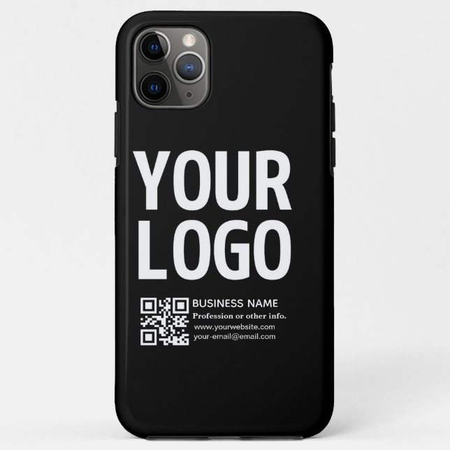 Coques Case-Mate iPhone Votre logo avec code QR et texte modifiables  (Dos)