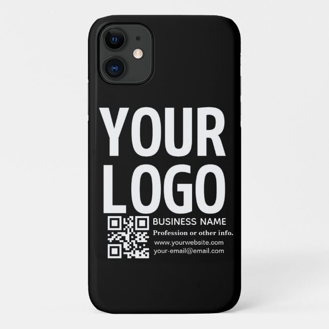 Coques Case-Mate iPhone Votre logo avec code QR et texte modifiables  (Dos)