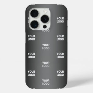 Coque Case-Mate iPhone Votre logo simple répétitif Dégradé noir et gris