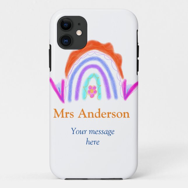 Coques Case-Mate iPhone Votre message e ajouter nom de texte rainbow profe (Dos)